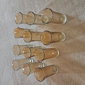 12 Goldish Glass Votives